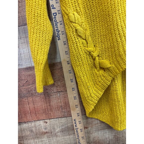 Sweet Wanderer Mustard Yellow Knit Sweater Womens - Picture 2 of 5